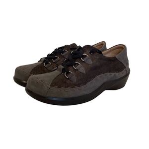 Ziera 38W (US 7.5W) Allsorts Women’s Comfort Leather Shoes Brown Lace Up Wide